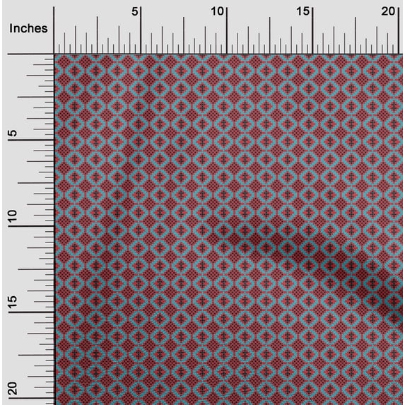oneOone Organic Cotton Voile Fabric Diamond Geometric Print Fabric By The Yard 42 Inches Wide