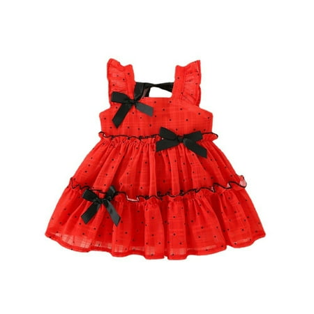 

Baby Girl Summer Dresses Strapless Polka Dot Print Dress A-line Dress Girl Princess Birthday Party Dresses