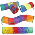 thumbnail image 4 of 1 túnel plegable para conejos, escondite de conejos de 1 vía, túnel de actividades de animales de juguete pequeño para conejos enanos, conejillos de indias y gatos con pelota Rojo Verde, 4 of 5