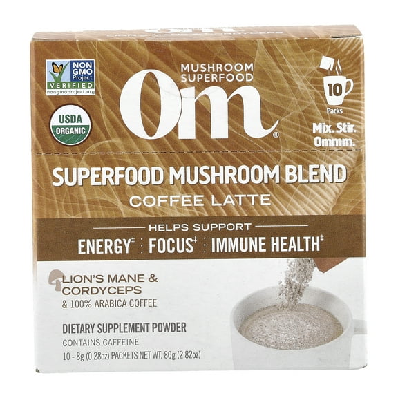 Organic Mushroom Nutrition Mushroom Coffee Latte Blend 10 Pkts