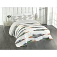 thumbnail image 2 of Ambesonne Colorful Quilted Coverlet 3 Pcs, Jets Aviation Design, King Size, Multicolor, 2 of 4