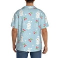 thumbnail image 5 of Vsdgher Easter Rabbit Print Men's Wrinkle Free Untucked Cuban Shirt Business Casual Button Down Shirts Short Sleeve Shirt, 5 of 7
