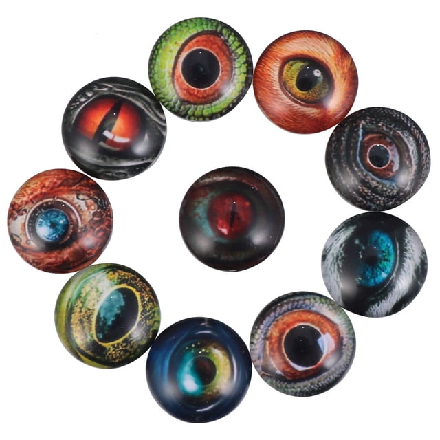 MasteelfCA 100pcs Round Eyes Glass Stickers DIY Jewelries Decals (14mm)
