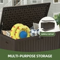thumbnail image 5 of Uforic 150 Gallon Large Outdoor Deck Box, Double-Wall Resin Storage Box with Side Handles, Waterproof & Lockable,Brown, 5 of 8