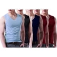 thumbnail image 2 of Blekii Men's V-Neck Casual Sleeveless Tank Top 5-Pack - Solid Color Design, Moisture-Wicking Performance Fabric - Ideal for Gym Workout, Basketball Training, Running, Summer Sports, 2 of 10