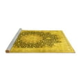 thumbnail image 2 of Ahgly Company Machine Washable Indoor Round Medallion Yellow Traditional Area Rugs, 3' Round, 2 of 4