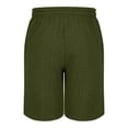 thumbnail image 4 of CaComMARK PI Shorts for Men Waffle Beach Shorts Fashion Casual Drawstring Elastic Printing Design with Pockets Shorts Army Green 8(L), 4 of 6