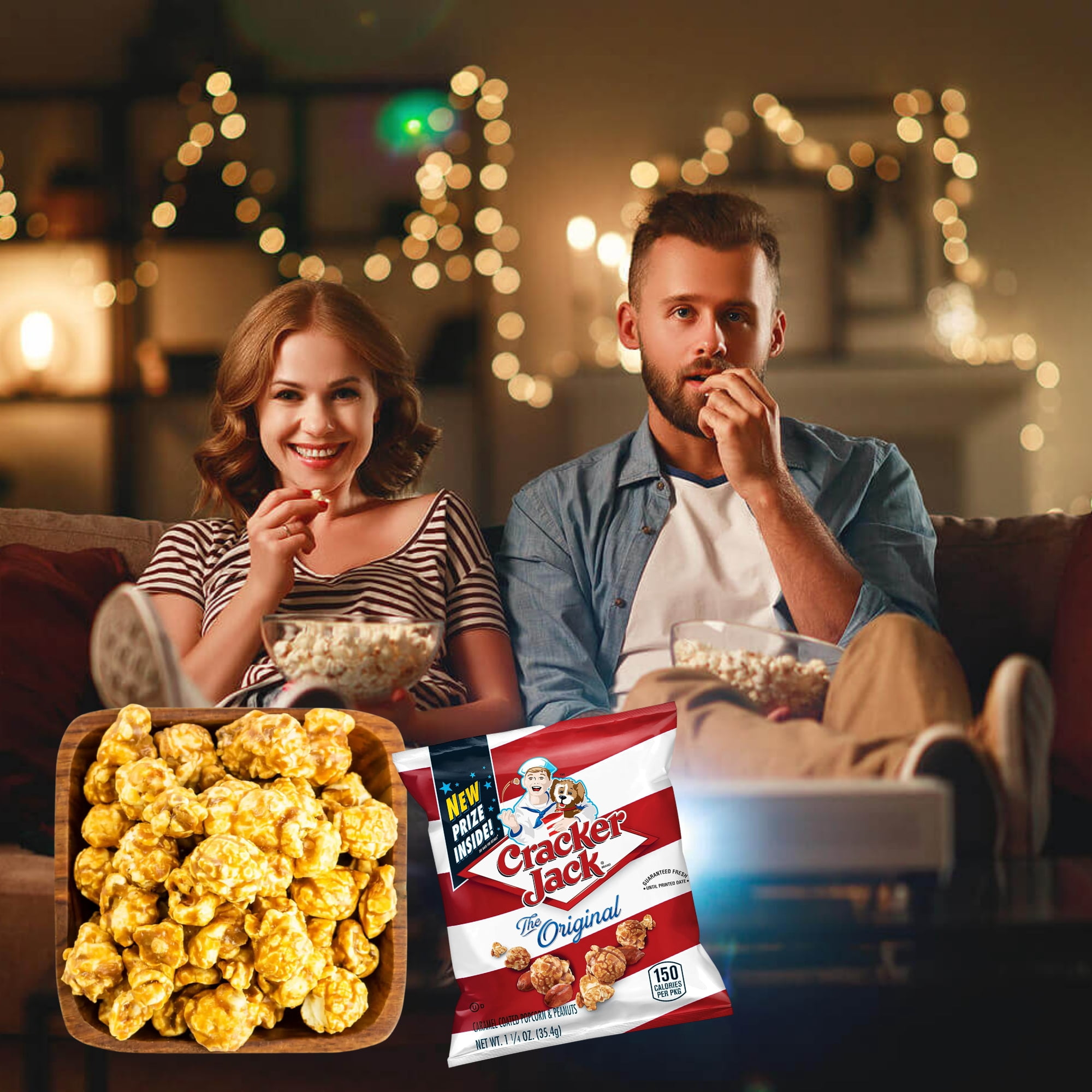 Cracker Jack Caramelized Peanuts & Popcorn Snacks for Kids Adults On the Go Snacking Lunchbox Movie Nights Travels Entertainment Summer Fun Beach Pool Party Favor Sweet Gourmet 1.25oz Pack of 3