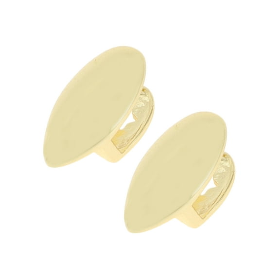 Unique Bargains 1 Set Fake Teeth Grills Fashion Double Fangs for Hip Hop Gift Gold Tone