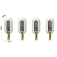 thumbnail image 3 of Latrodar Universal Wall Hanging Hook Wall Hanging Hanger Wood Bathroom Hook Pasted 0n The Door Cabinet Wardrobe Entrance (4 PC) White Decorative 2x1.72 Inch, 3 of 5