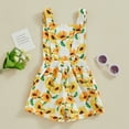 thumbnail image 4 of Okbabeha Toddler Baby Girl Sunflower Overalls Shorts Sleeveless Suspender Jumpsuit Romper Summer Clothes Outfit Clothing, 4 of 6