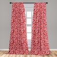 thumbnail image 5 of Ambesonne Candy Curtains, Spiral Doodles, Pair of 28"x63", Coral Ruby White, 5 of 5