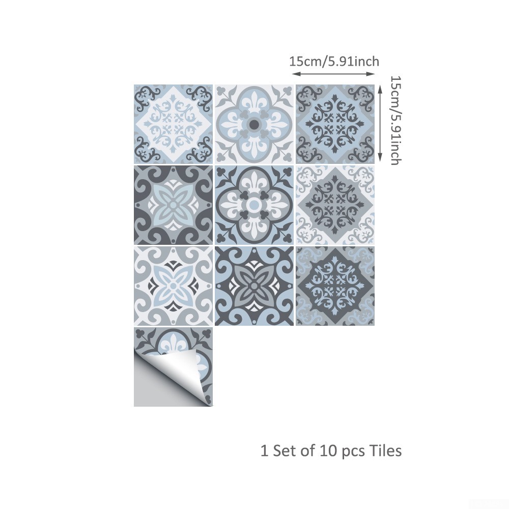 Details about  / 10Pcs Moroccan Self-adhesive Bathroom Kitchen Wall Stair Floor Til #