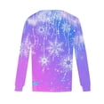 thumbnail image 4 of Women's Long Sleeve Gradient Snowflake Print Casual Loose Blouse Tops for Winter and Holiday Season, 4 of 4