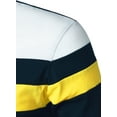 thumbnail image 6 of Hood Crew Men's Long Sleeve Polo Shirt Contrast Color Tops Navy S, 6 of 8