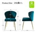 thumbnail image 6 of Modern Velvet Accent Chair Upholstered Small Vanity Chair Bedroom Living Room Teal, 6 of 11