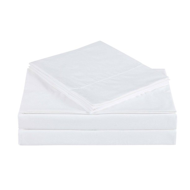 610 Thread Count Cotton Solid Bright White Queen Sheet Set by Charisma