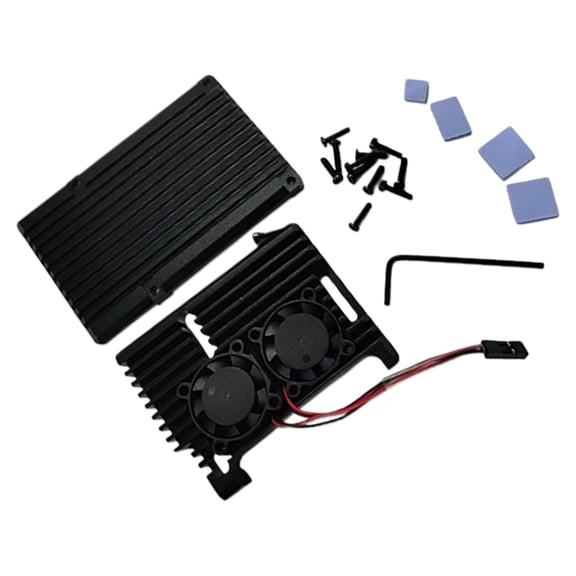 WINDLAND Metal Pi 4B Armors Case Double Fan for Raspberry Pi4B Efficient Cooling&Heatsink