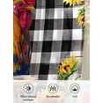 thumbnail image 6 of Sheer Curtains 84 Inches Long 2 Panels Set for Living Room, Farmhouse Rooster Semi Sheer Curtains for Windows, Black Plaid Botanical Sunflower Floral Voile Window Treatments Rod Pocket Curtain, 6 of 7