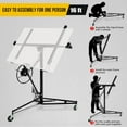 thumbnail image 1 of EDTara Panneau de Cloison Sèche Robuste, Hauteur de Levage de 16 Pieds et Capacité de 150 Lb, Inclut des Roues et un Bras Télescopique Réglable, Parfait pour un Levage de Tôle pour Usage Professionnel Ou Domestique, 1 of 8