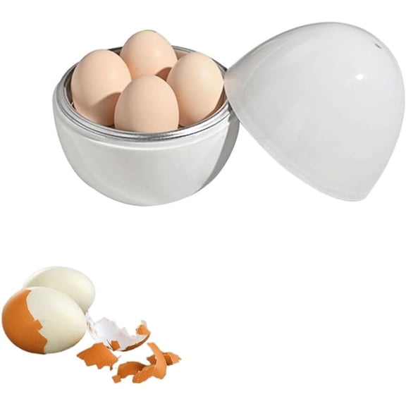 Egg cooker, 4-egg pressure cooker for hard-boiled and medium-boiled eggs, Fast microwave, egg cooker, Cooking time of 9 minutes, User-friendly microwave, egg poacher