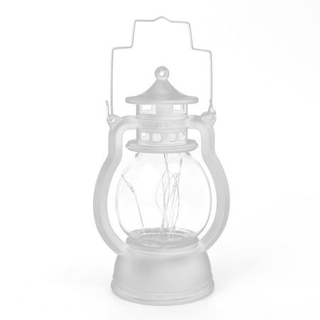 

LED Retro Portable Lamp Outdoor Camping Lantern Dynamic Flame Light Battery Powered tent light Garden Decoration Night Lights(White)
