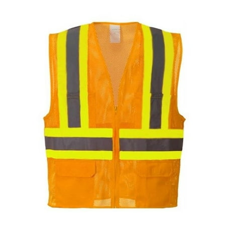 

Portwest US371 Tulsa Contrast Hi-Vis Mesh Safety Vest Orange Large