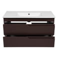 thumbnail image 4 of Modern Wall-Mounted Bathroom Vanity with Washbasin | Judi Brown Matte Collection | Non-Toxic Fire-Resistant MDF-40"-Omega Collection R-line 24", 4 of 4