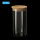 thumbnail image 3 of Frasco de vidrio Uxcell de 22 oz con tapa de bambú hermética, contenedor de cocina de vidrio, frasco de almacenamiento de alimentos claro, 2 paquetes (16x8cm), 3 of 6