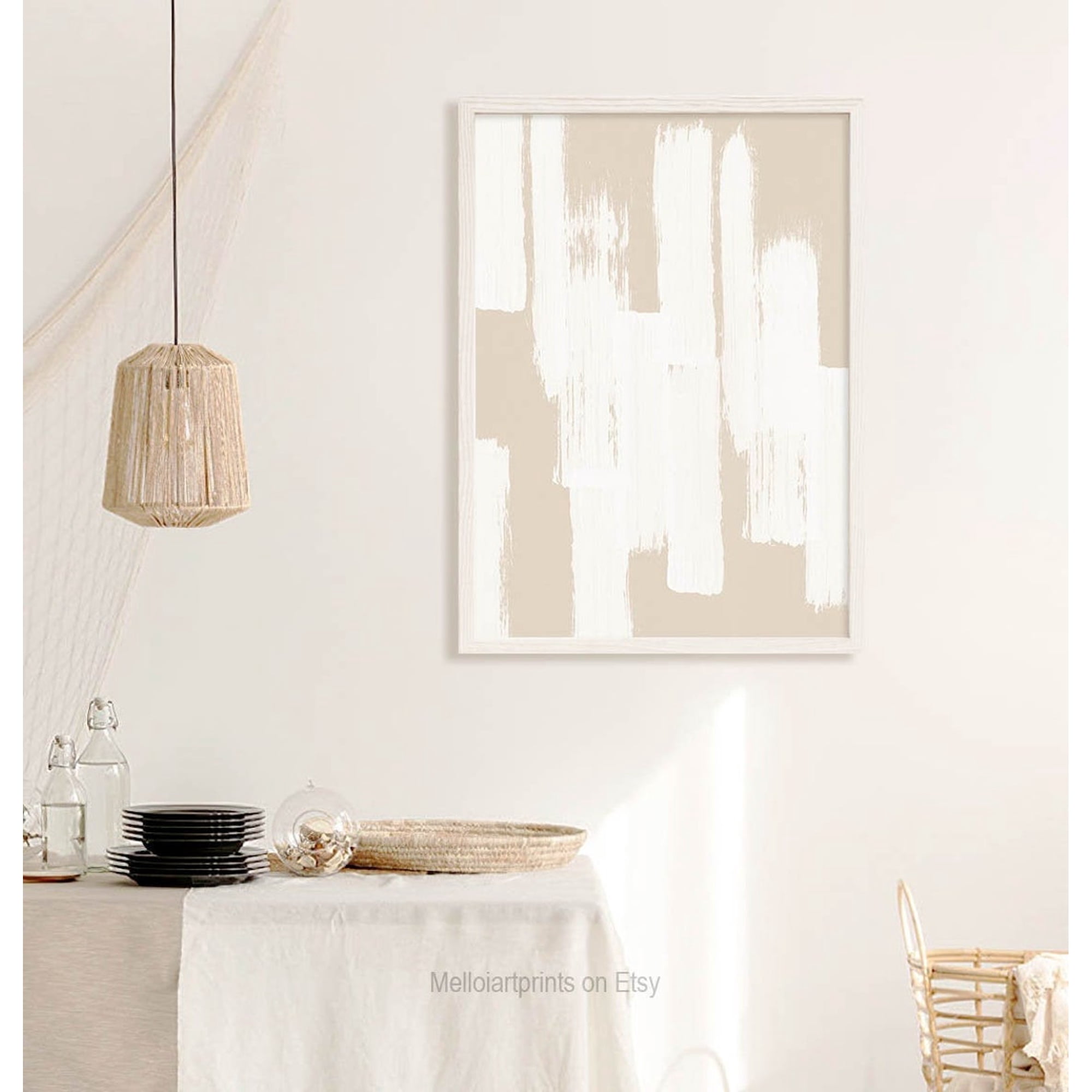 Neutral Wall Art Print Minimalist Beige Geometric Boho Abstract Modern Living Room And Office Decor