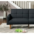 thumbnail image 2 of New Transitional Look Living Room Sofa Couch Convertible Bed Black Polyfiber 1pc Tufted Sofa Cushion Wooden Legs, 2 of 10