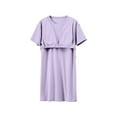thumbnail image 5 of Dasayo Chemise Nightgowns for Women Cotton Mini Short Sleeve Sleep Shirt Side Split Padded Nightgowns Womens Sleepwear L, 5 of 6