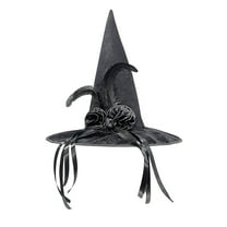 Konghyp Witch Hat, Stylish Halloween Accessory, Unique Plume Decoration, Comfortable and Versatile, Perfect for Costume Parties and Themed Events