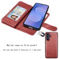 thumbnail image 6 of Takfox Galaxy S25 FE 5G Case,for Samsung Galaxy S25 FE 6.7" Wallet Phone Case,Takfox PU Leather Magnetic Detachable Card Holders Shockproof Kickstand Protective [Flip Folio Cover] Wine, 6 of 8