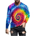 thumbnail image 2 of PNTUTB Trendy Men's Fashion Tie-Dye Print Lightweight Casual Crew Neck Pullover Long Sleeve Comfort Tops, 2 of 6