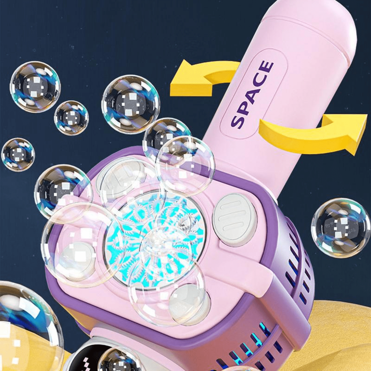 Bubble Wands Automatic Bubbles Machine for Kids, Bubble Maker Blowers for Boys Girls Outdoor Play Toys & Christmas Birthday Parties Gifts(Violet)