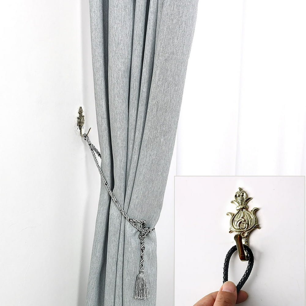 2pcs Zinc Alloy Window Curtain Vintage Tieback Hook Drapery Holdbacks