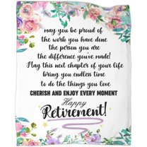 Happy Retirement Gifts for Women 2022 Retirement Blanket Retired Throw Floral Blankets for Boss Coworker Friend Farewell Gifts 50X60 in