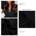 thumbnail image 4 of Vestido de manga larga acampanado, vestido cruzado con cuello en V y corte bajo, vestido ajustado para mujer para otoño e invierno, 4 of 5