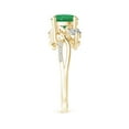 thumbnail image 3 of Angara Natural 1.2 Ct. Emerald with Diamond Three Stone Ring in 14K Yellow Gold for Women (Ring Size: 3.5), 3 of 10