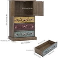 thumbnail image 3 of Dresser for Bedroom, Tall Boho with Drawers and Doors, 15.3D x 29.1W 43.7H Inch Wood Accent Bedroom, 3 of 6