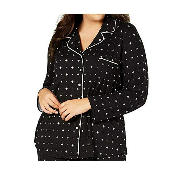 Alfani Womens Super Soft Top,Dot Black,Small