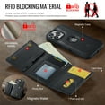 thumbnail image 4 of Decase 2 in 1 Magnetic Detachable Wallet Case Compatible with iPhone 16 Pro Max, Premium Leather RFID Blocking Flip Wallet Card Holder Shockproof Phone Case Supporting Wireless Charging,Black, 4 of 11