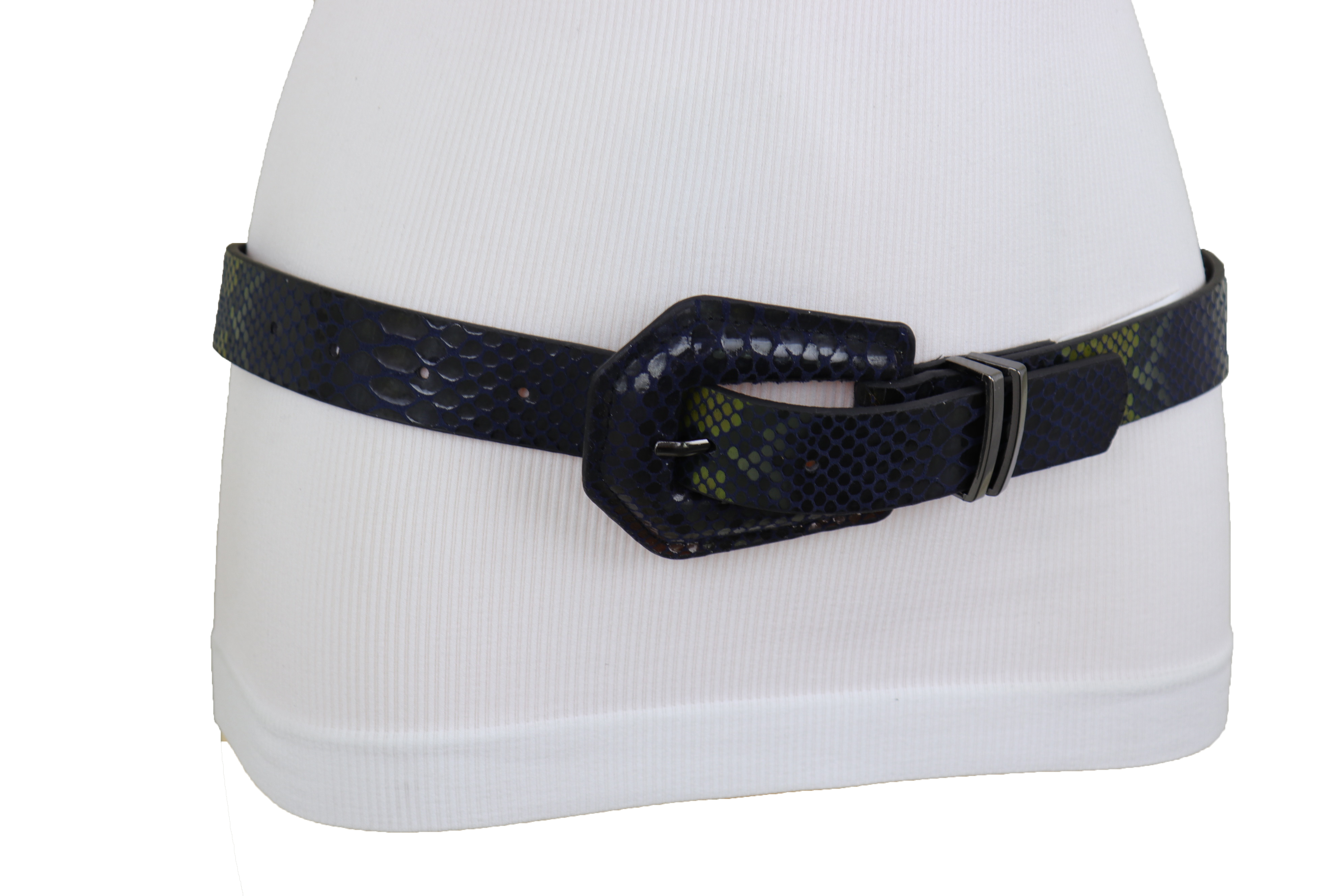 2 Pack Women Faux Leather Western Belts with Big Silver Buckle Women Western Fashion Silver Metal Double Buckle Belt  main image 2