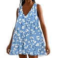 thumbnail image 2 of WTOBBY Women's Floral Print Sleeveless Dress V-Neck Casual Spring Summer Dress with Elastic Waist for Comfort and Flattering Fit,Sky BlueL, 2 of 4