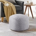 thumbnail image 1 of Loft Lyfe Yousuf Cotton Yarn Pouf, Light Grey, 1 of 6