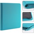 thumbnail image 2 of GHSDFBB Trading Cards Album, Cards Collectors Album with 20-Side Loading Pocket Binder ，Premium Zip Binder Waterproof Trading Display Holder，Holds Up to 480 Cards-sky blue, 2 of 7