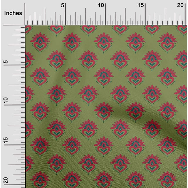 oneOone Georgette Viscose Fabric Floral Block Print Fabric BTY 42 Inch Wide