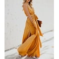 thumbnail image 5 of HLSOHJP Women's Split Boho Maxi Dress Summer Vacation Sleeveless Lace Up Bandage Pleated Bohemian Long Swing Dresses, 5 of 7