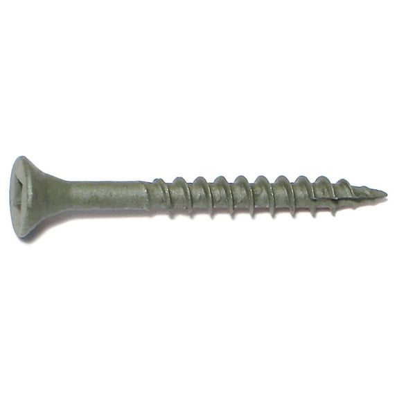 #7 x 1-5/8" Green XL1500 Coated Steel Square Drive Bugle Head Deckselect Deck Screws DKSBS-060